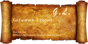 Galvanek Lionel névjegykártya